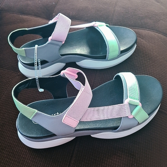 NURTURE  ROAM Multi-color Pastel 1-2”Platform /Block Heel Sandals Sz-10 - Picture 2 of 9